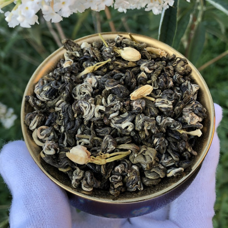 Зеленый чай Хуа Чжень Ло Жасминовая Золотая Улитка 100 г