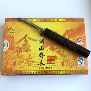 Шу пуэр Golden Brick Bulang Mountain Arbor 500 г кирпич. Photo 3