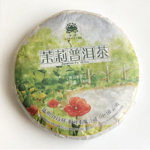 Чай Шу пуэр Бин Ча с жасмином блин 100 г. Photo 2